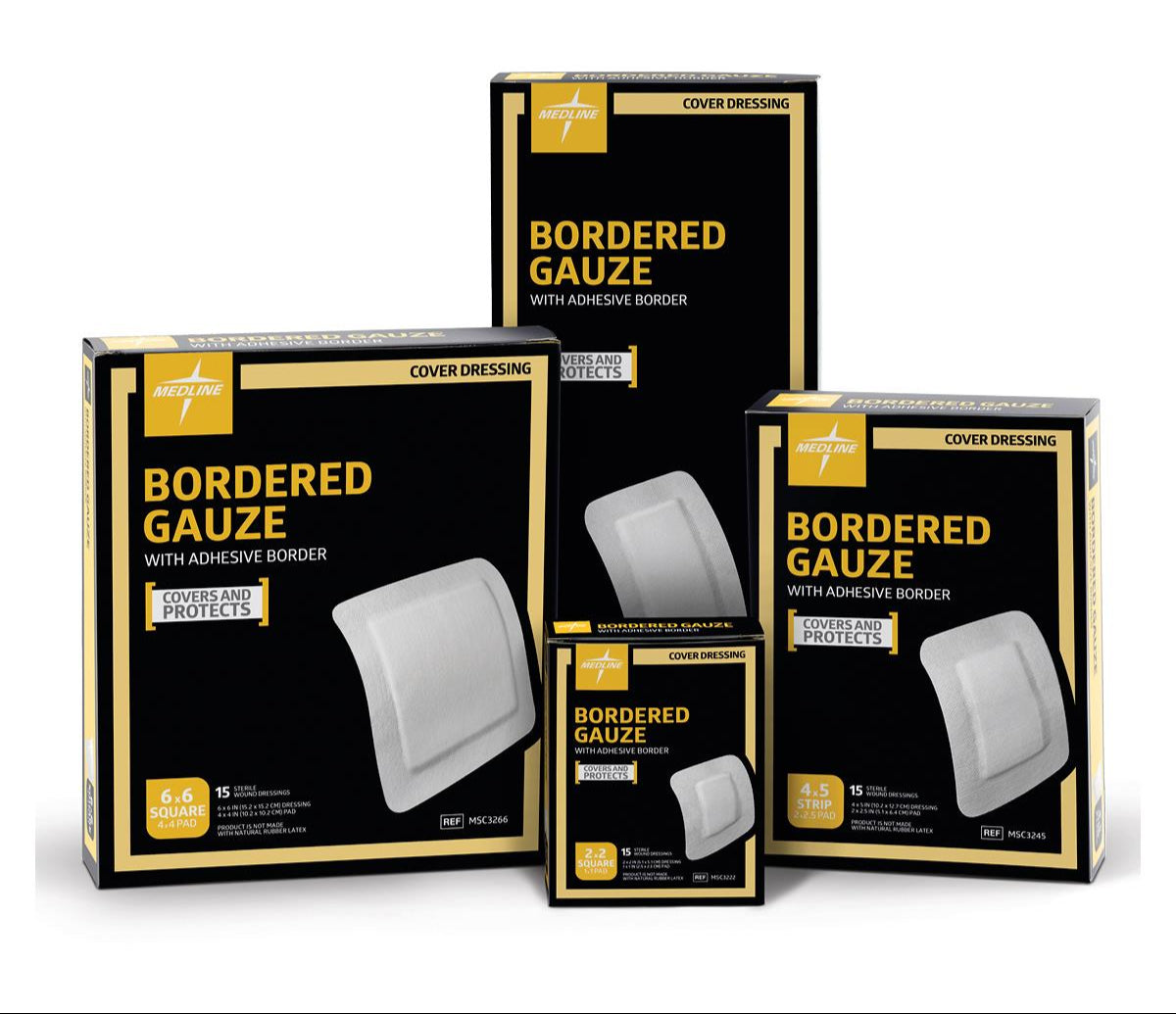 Medline Bordered Gauze Adhesive Island Wound Dressings