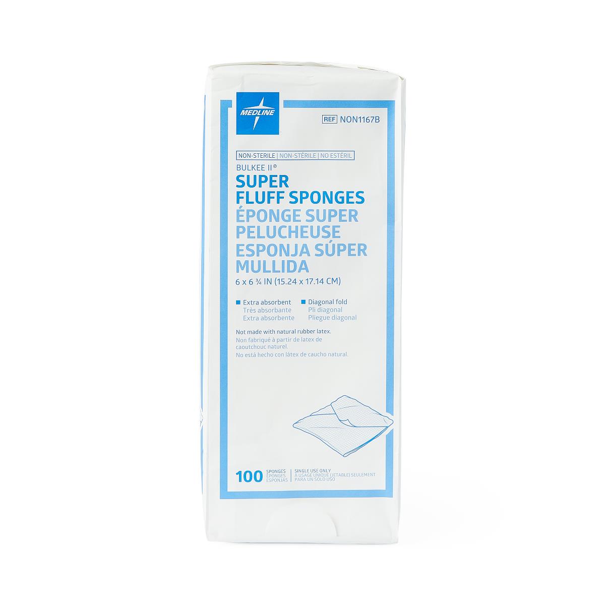 Medline Nonsterile Bulkee II Extra Absorbent Super Fluff Sponge