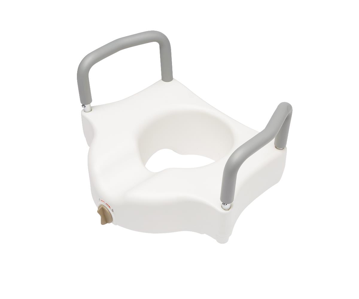 Medline Raised Locking Toilet Seat with Handles