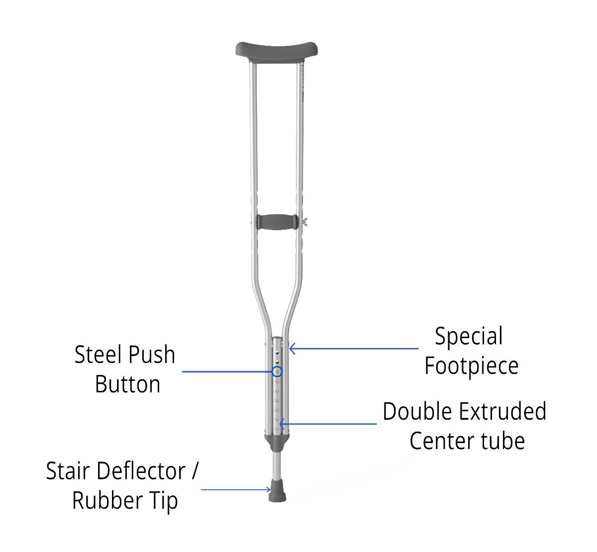Standard Steel Push-Button Crutches