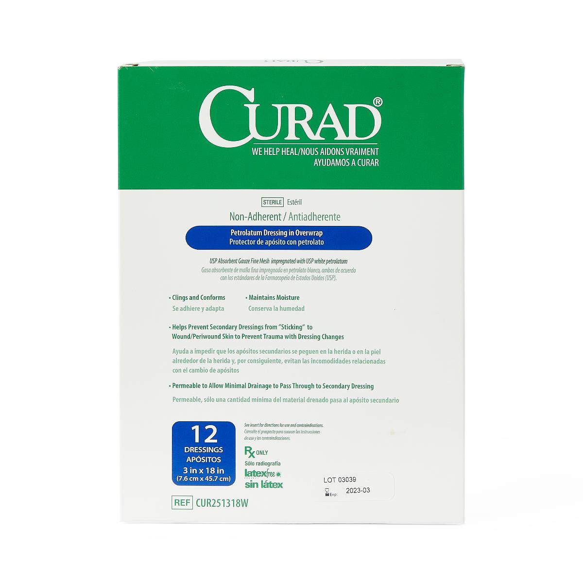 CURAD Sterile Overwrap Petrolatum Gauze Dressing