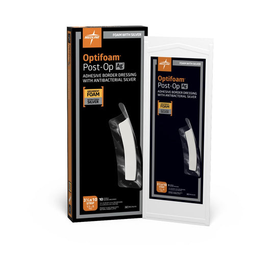 Optifoam Ag+ Post-Op Foam Wound Dressings with Adhesive Border