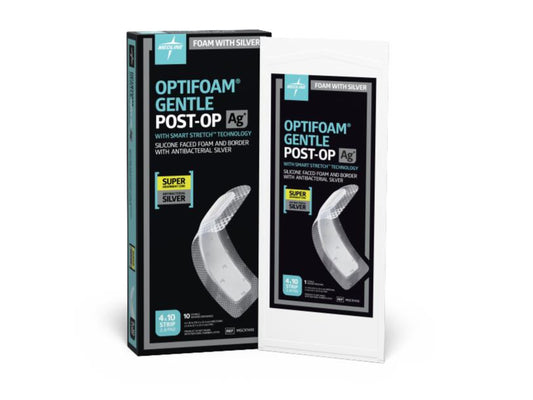 Optifoam Gentle Ag+ Silicone-Faced Foam Post-Op Wound Dressings