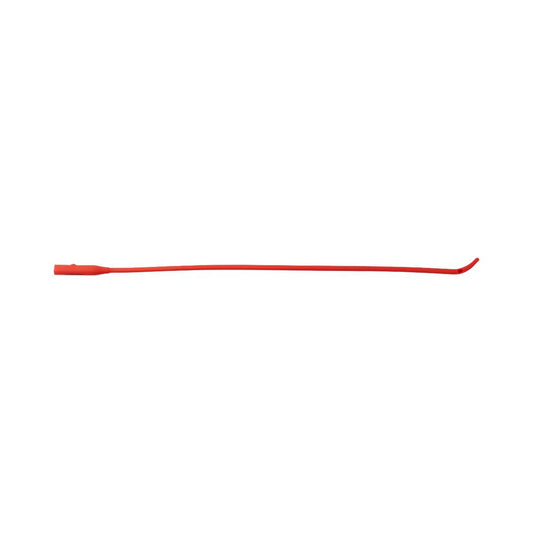View Full Image Red Rubber Latex Urethral Intermittent Catheter with Coude Tip